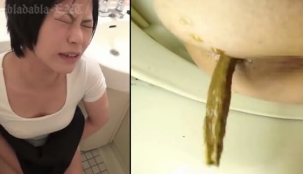 【便秘OL】お腹の張りが気になり、イチジク浣腸で強制的にうんこを出すショートカット女性。