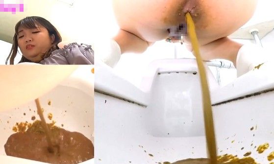 【トイレ脱糞】ぽっちゃり女子のデカ尻から下痢便発射！オナラの音も下品過ぎるｗｗ
